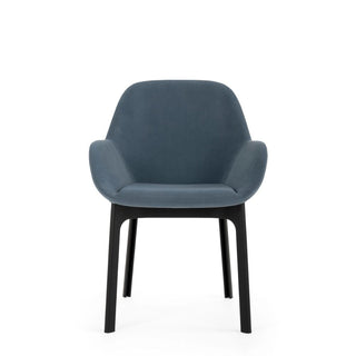 Kartell Clap armchair in Aquaclean fabric with black structure Kartell Aquaclean 5 Powder Blue - Buy now on ShopDecor - Discover the best products by KARTELL design