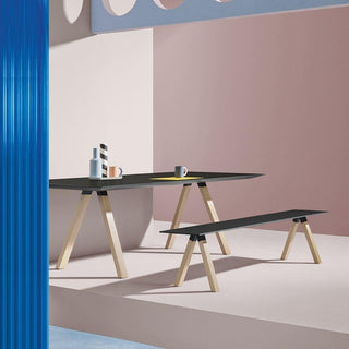 Pedrali Arki-desk Wood ARKW7 199x79 cm. in solid laminate - Buy now on ShopDecor - Discover the best products by PEDRALI design