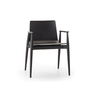 Pedrali Malmo 395 chair with wooden armrests Pedrali Black aniline ash AN - Buy now on ShopDecor - Discover the best products by PEDRALI design