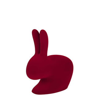 Qeeboo Rabbit Chair Velvet Finish in the shape of a rabbit Qeeboo Red velvet - Buy now on ShopDecor - Discover the best products by QEEBOO design
