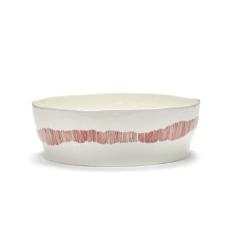 Serax Feast bowl diam. 28.5 cm. white swirl - stripes red - Buy now on ShopDecor - Discover the best products by SERAX design