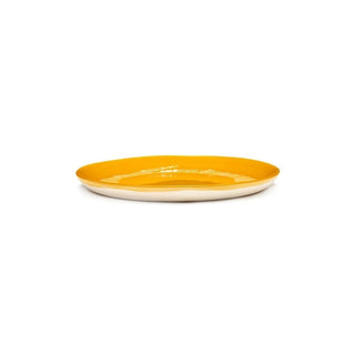 Serax Feast dinner plate diam. 22.5 cm. sunny yellow swirl - stripes white - Buy now on ShopDecor - Discover the best products by SERAX design