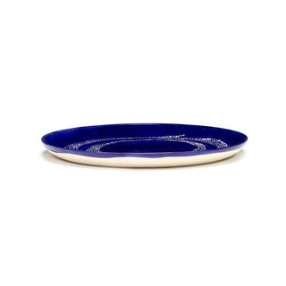 Serax Feast dinner plate diam. 26.5 cm. lapis lazuli swirl - dots white - Buy now on ShopDecor - Discover the best products by SERAX design