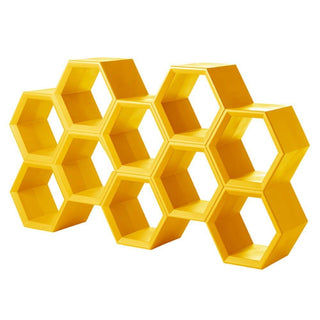 Slide Hexa self supporting bookcase Slide Saffron yellow FB - Buy now on ShopDecor - Discover the best products by SLIDE design